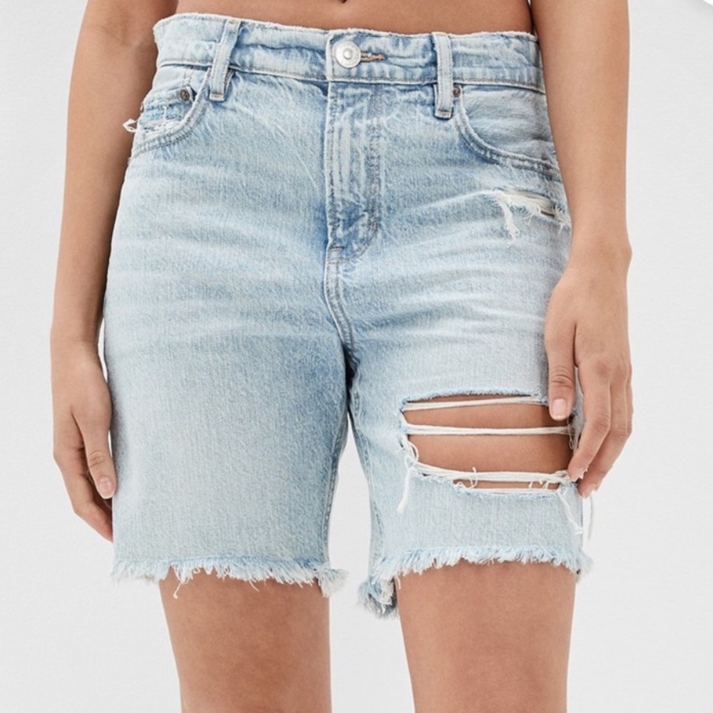 American Eagle Boyfriend 90s Baggy Mid Thigh Denim Shorts / Indigo Blue, Size 6